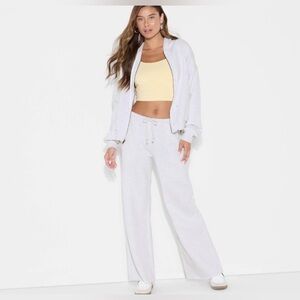 Women's Mid-Rise Wide Leg Sweatpants - Wild Fable™ Heather Gray L